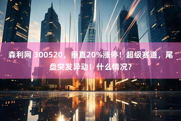 森利网 300520,垂直20%涨停!超级赛道,尾盘突发异动!什么情况?